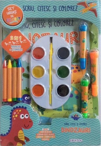 Scriu, citesc și colorez. Dinozauri