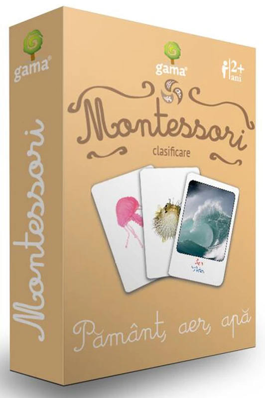 Pământ, aer, apă. Cărţi de joc Montessori