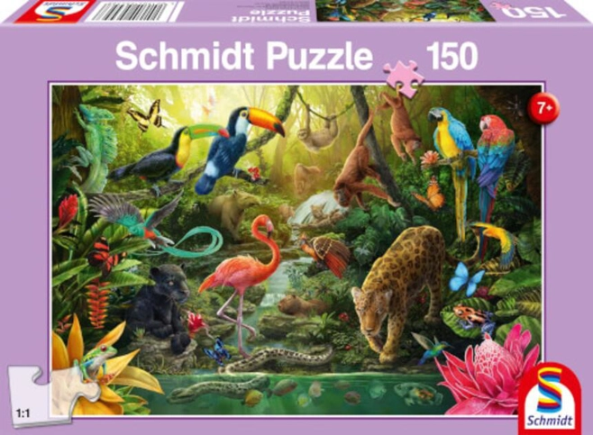 Puzzle 150 piese Schmidt: Locuitorii junglei