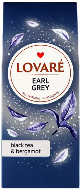 Cutie ceai cu frunze întregi Lovaré - Earl Grey: ceai negru cu bergamotă 80 g