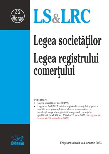 Legea societăților. Legea registrului comerțului