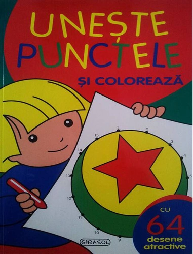 Unește punctele și colorează (roșu)