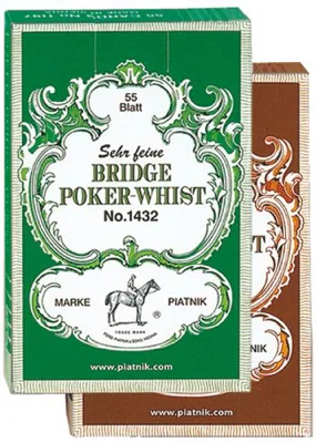 Set cărți de joc Piatnik „Bridge, Poker, Whist”, verde / maro