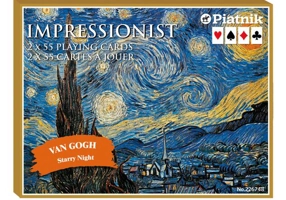 Cărți de joc Piatnik „Van Gogh's Starry Night”, pachet dublu în cutie de lux