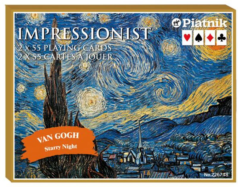 Cărți de joc Piatnik „Van Gogh's Starry Night”, pachet dublu în cutie de lux