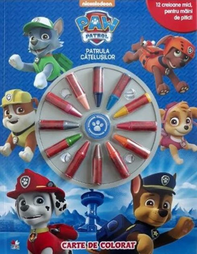 Paw Patrol. Patrula cățelușilor. Carte de colorat + 12 creioane cerate