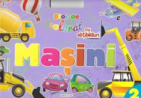 Mașini 2. Bloc de colorat cu abțibilduri