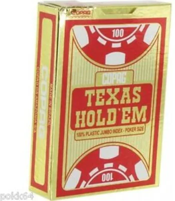 Cărți de poker Copag Texas Hold'em Gold Red 100% Plastic
