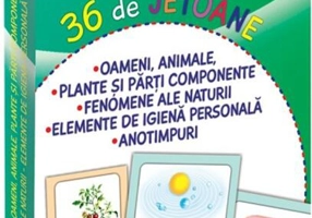 36 de jetoane - Oameni, animale, plante și părți componente, fenomene ale naturii, elemente de igienă personală, anotimpuri