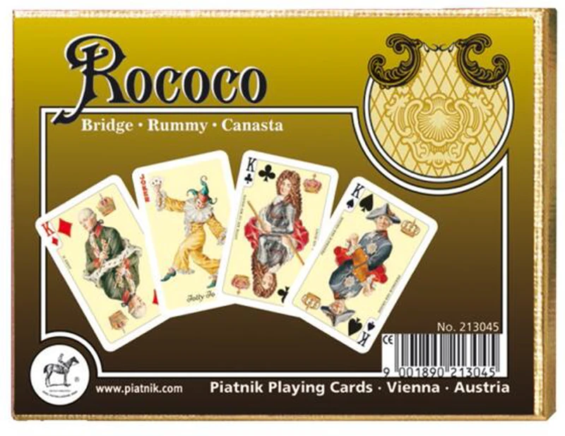 Cărți de joc Piatnik „Rococo”, pachet dublu în cutie de lux