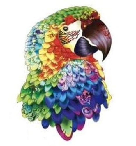 Puzzle de lemn, 94 piese în formă de papagal