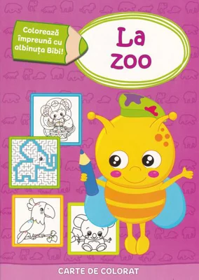 Colorează împreună cu albinuța Bibi - La zoo