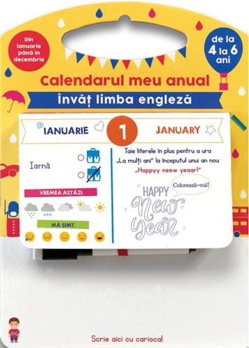 Calendarul meu anual. Învăț limba engleză de la 4 la 6 ani