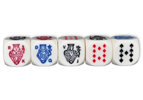 Set zaruri Poker, mărime 16 mm, 5 bucăți pe set