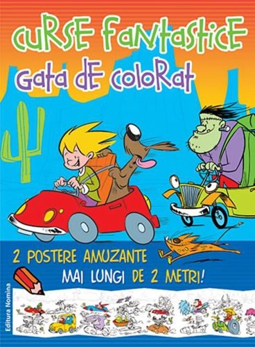 Curse fantastice gata de colorat 1 (portocaliu, mașini)