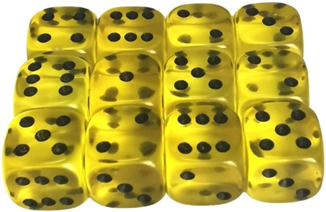 Set 12 zaruri 12 mm - galben translucid