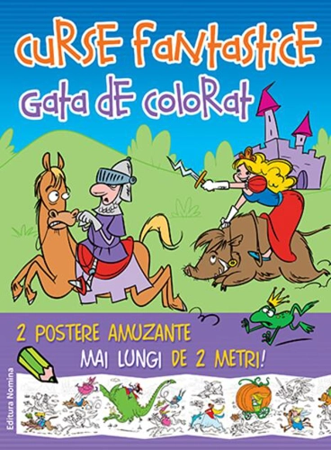 Curse fantastice gata de colorat 3 (albastru, animale)
