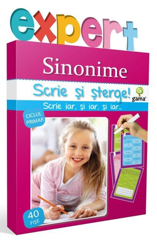 Sinonime. Scrie și șterge! Expert (7-10 ani)