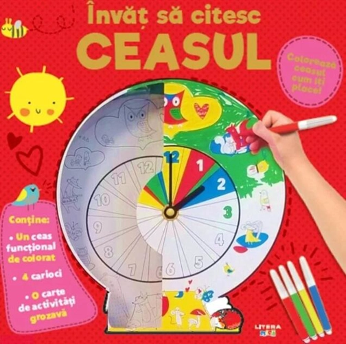 Învăț să citesc ceasul. Colorează ceasul cum îți place