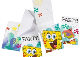 SpongeBob-Set 6 invitații petrecere
