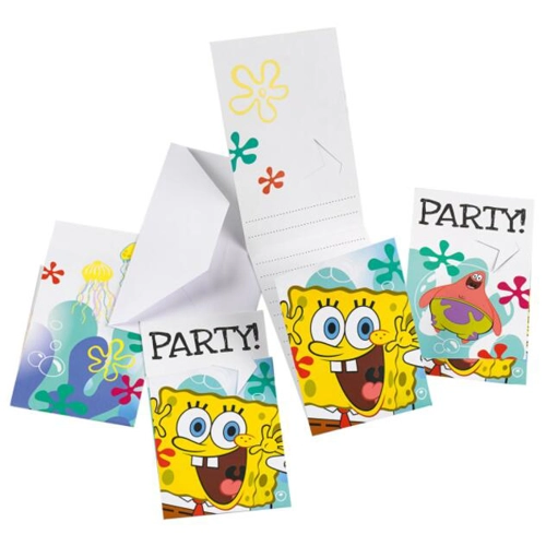 SpongeBob-Set 6 invitații petrecere