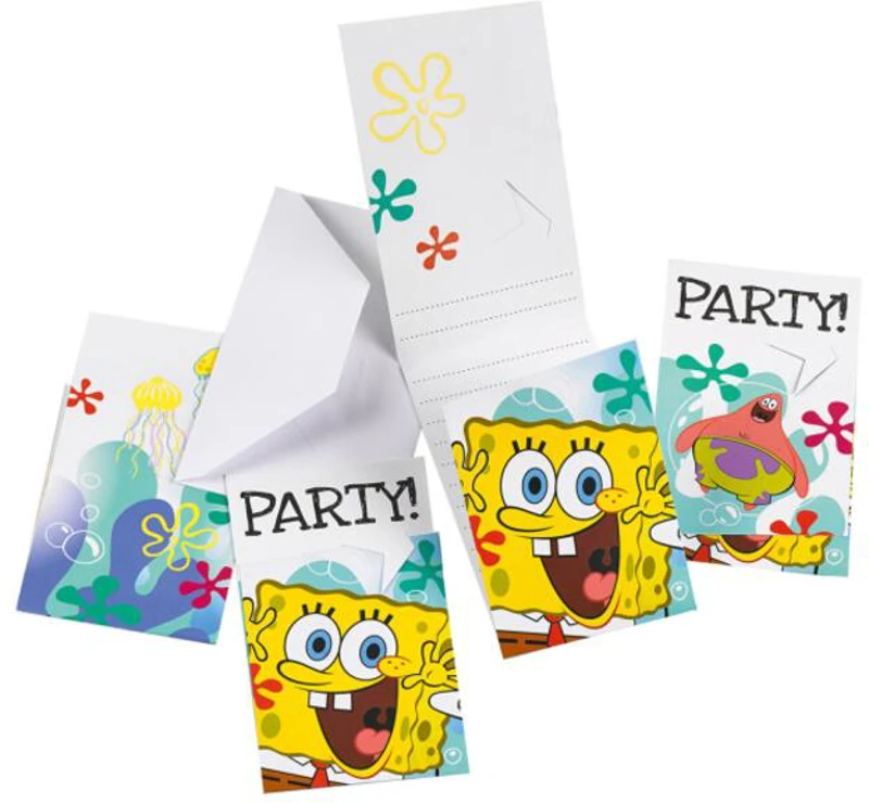 SpongeBob-Set 6 invitații petrecere