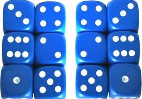 Set 12 zaruri 12 mm - albastru opac