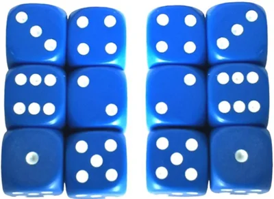 Set 12 zaruri 12 mm - albastru opac