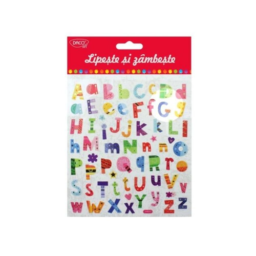 Abțibild DACO Lipește și zâmbește, Litere - AB039