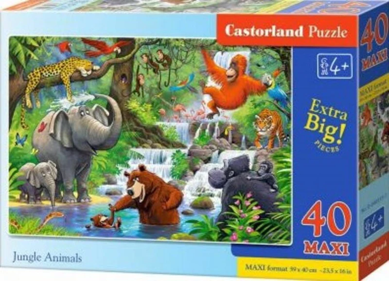 Puzzle 40 piese „Maxi Jungle Animals”