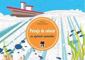 Terapie antistres. Bloc de desen. Peisaje de colorat cu ajutorul numerelor