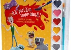 Disney. Prietenii cățeluși. Să pictăm împreună! Carte de colorat cu pensulă și acuarele (format mic)