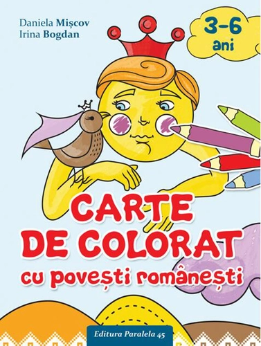 Carte de colorat cu povești românești (3-6 ani)