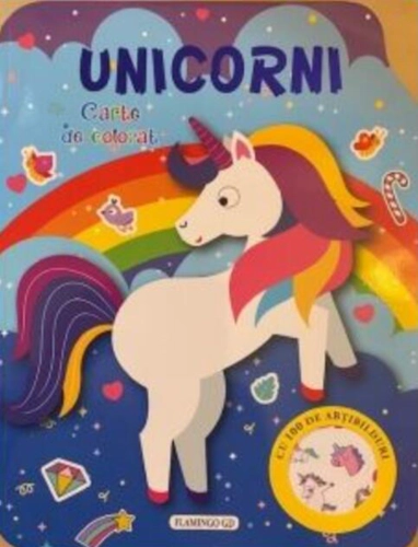 Unicorni. Carte de colorat cu 100 de abțibilduri