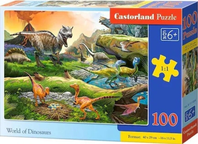 Puzzle 100 piese „World of Dinosaurs”