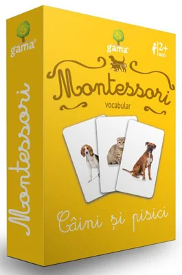 Câini și pisici. Cărţi de joc Montessori