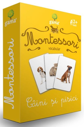 Câini și pisici. Cărţi de joc Montessori