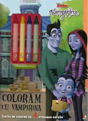 Disney. Vampirina. Colorăm cu Vampirina Conține 4 creioane cerate