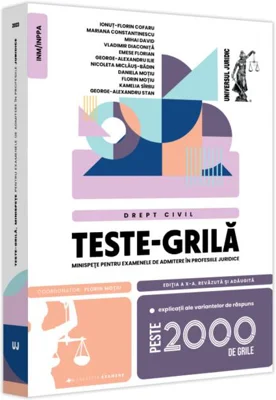 Teste-grilă, minispețe pentru examenele de admitere în profesiile juridice. Drept civil. 20232